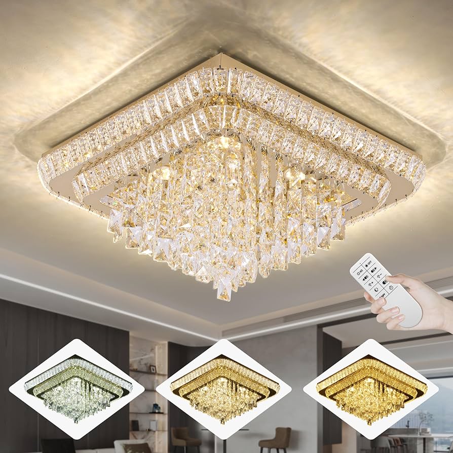 mlstoopidfoodページ Miuyhji Elegant LED Gold Crystal Raindrop Ceiling Light,24